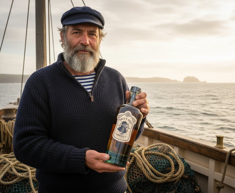 Man holding salty dog whisky
